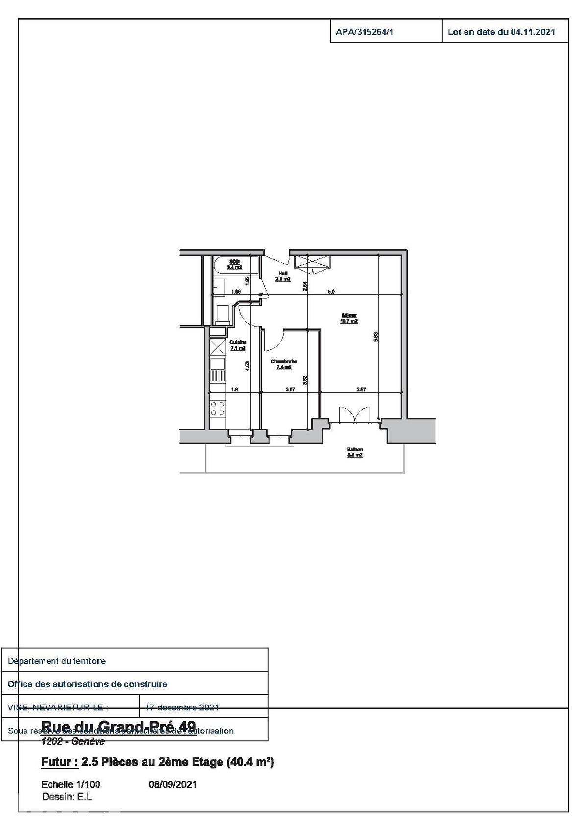 À louer : Appartement 2.5 Pieces Genève - Ref : 200714.2022 | Naef Immobilier