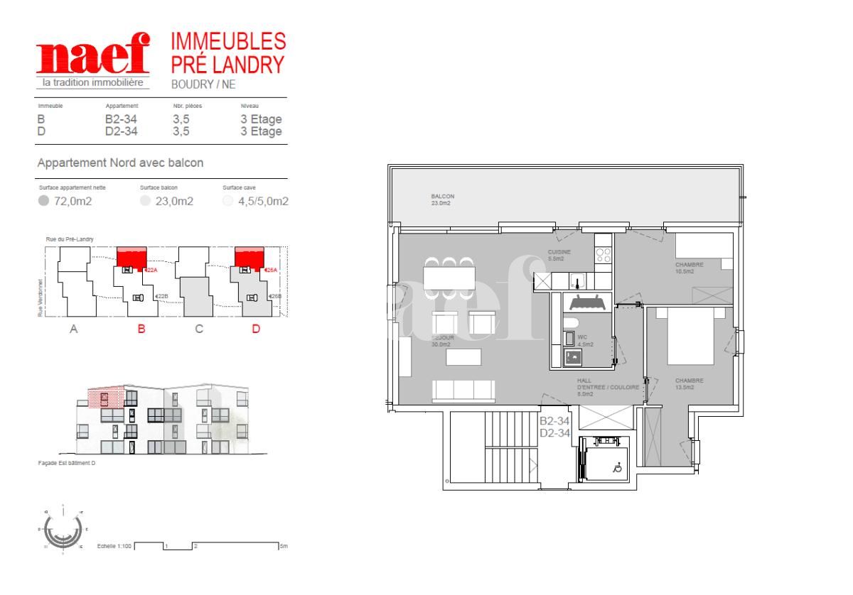 À louer : Appartement 3.5 Pieces Boudry - Ref : 208405.3034 | Naef Immobilier