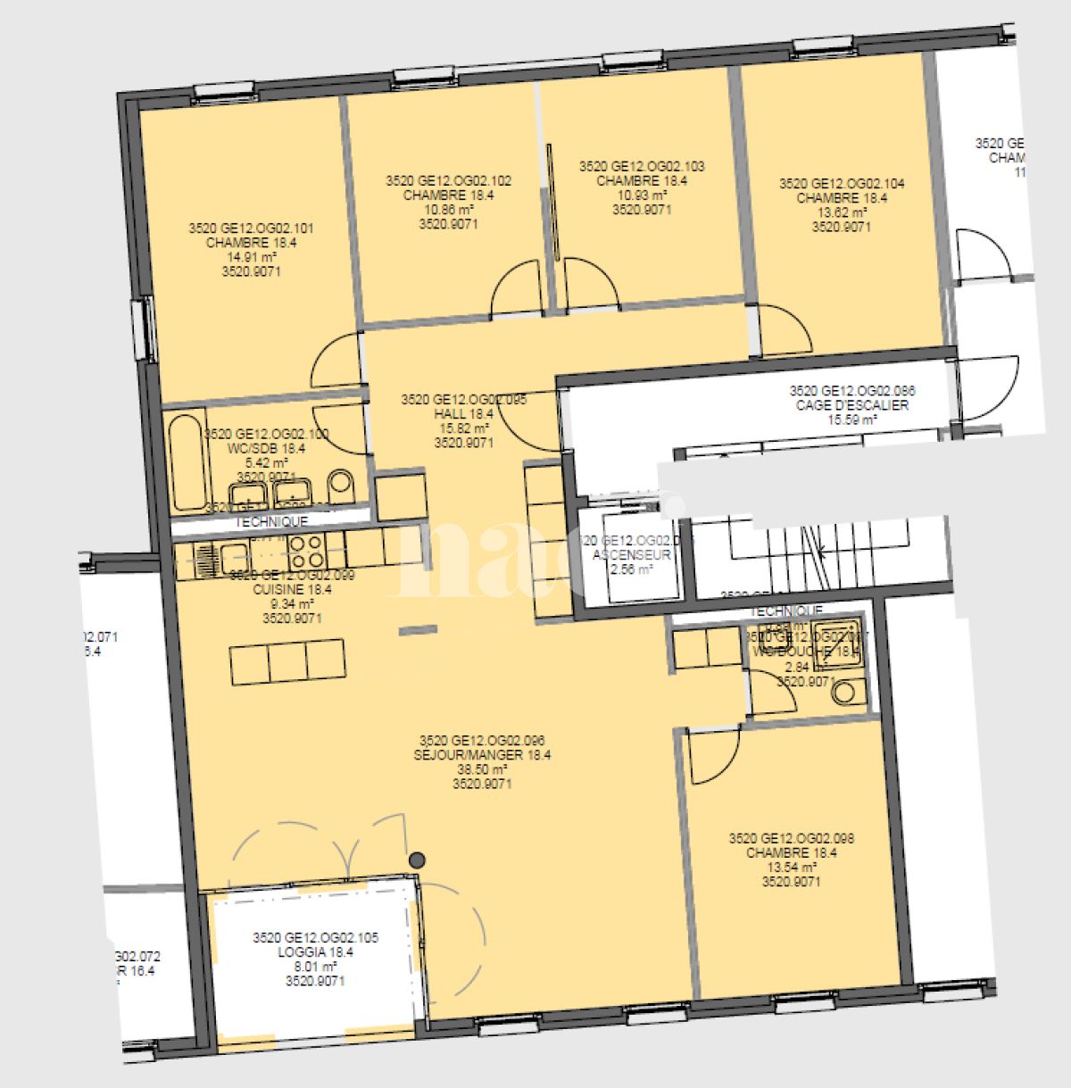 À louer : Appartement 6.5 Pieces Neuchâtel - Ref : 208697.2001 | Naef Immobilier