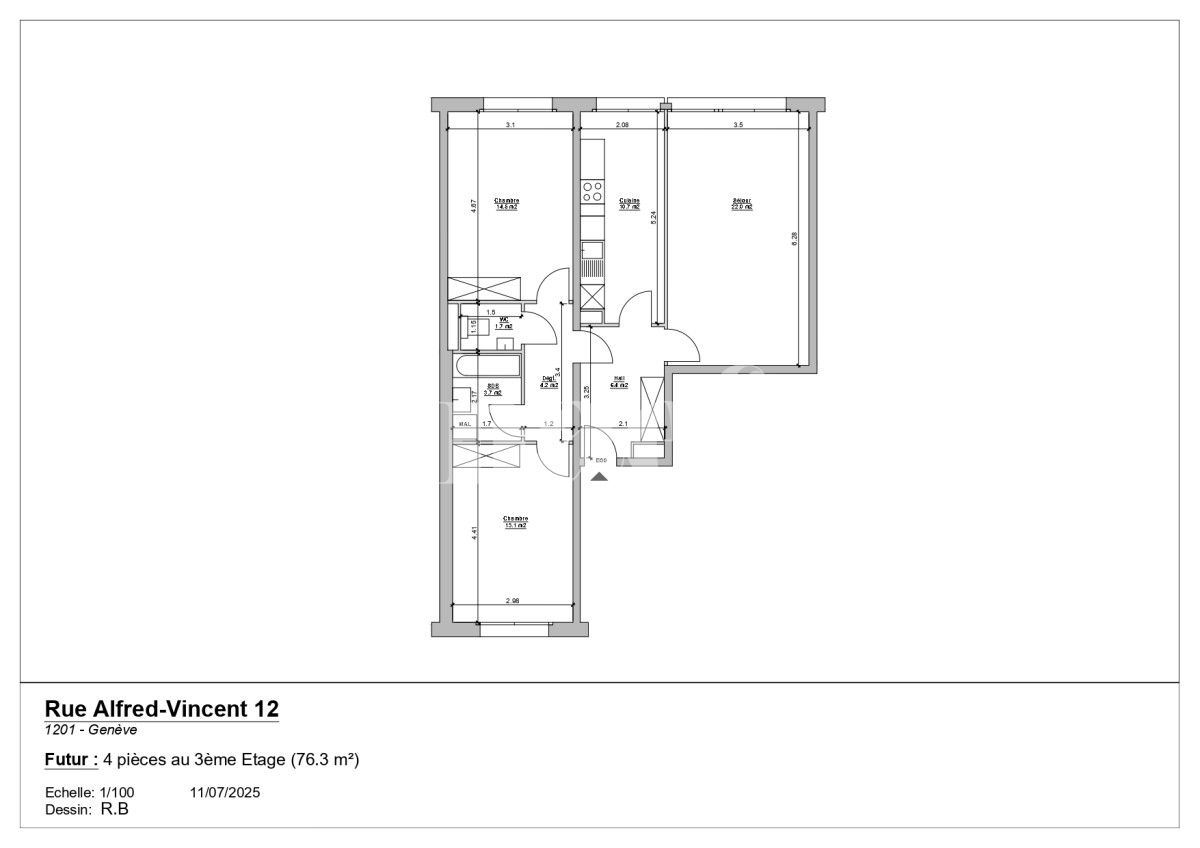 À louer : Appartement 4 Pieces Genève - Ref : 210059.3003 | Naef Immobilier