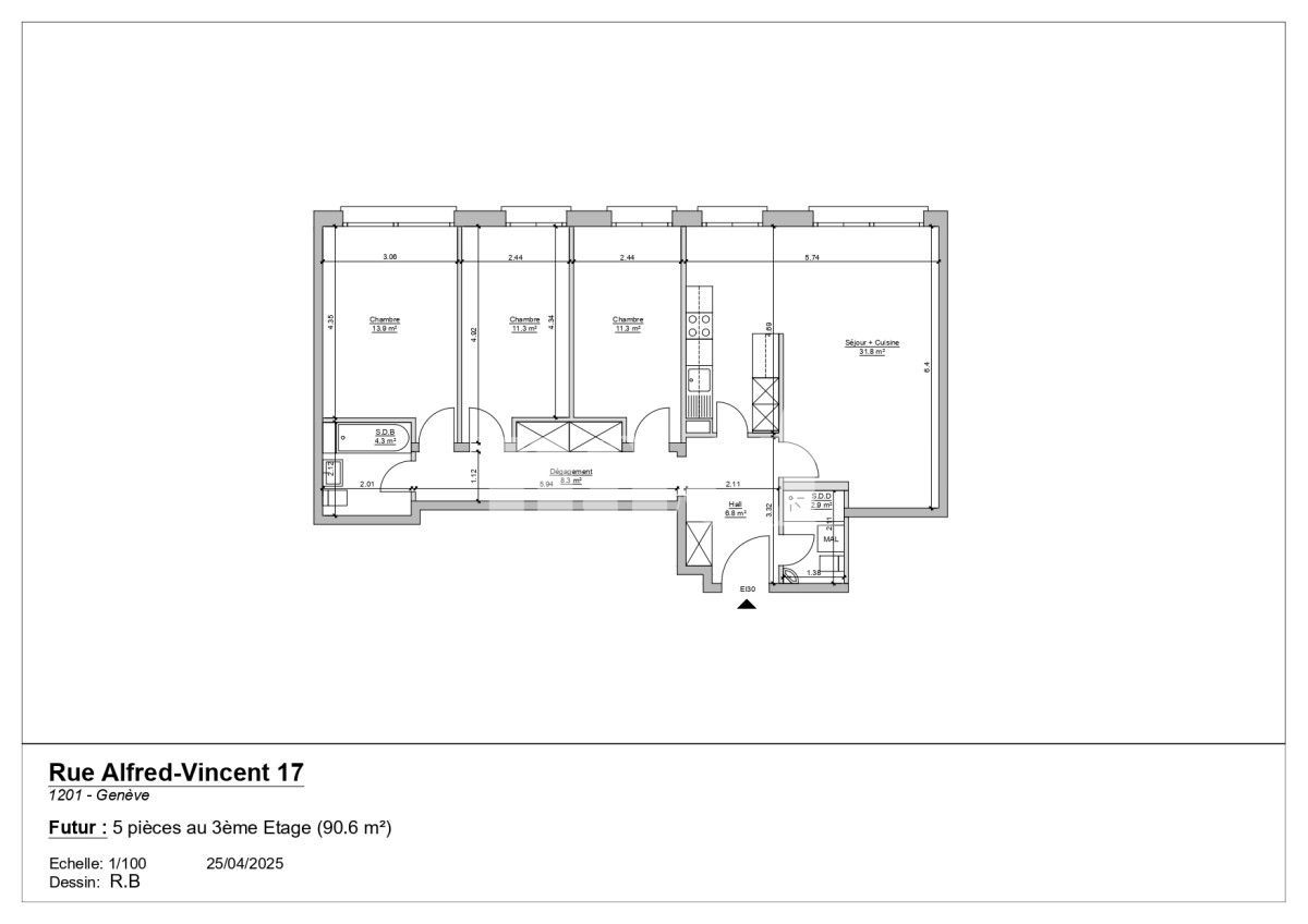 À louer : Appartement 5 Pieces Genève - Ref : 210060.3006 | Naef Immobilier