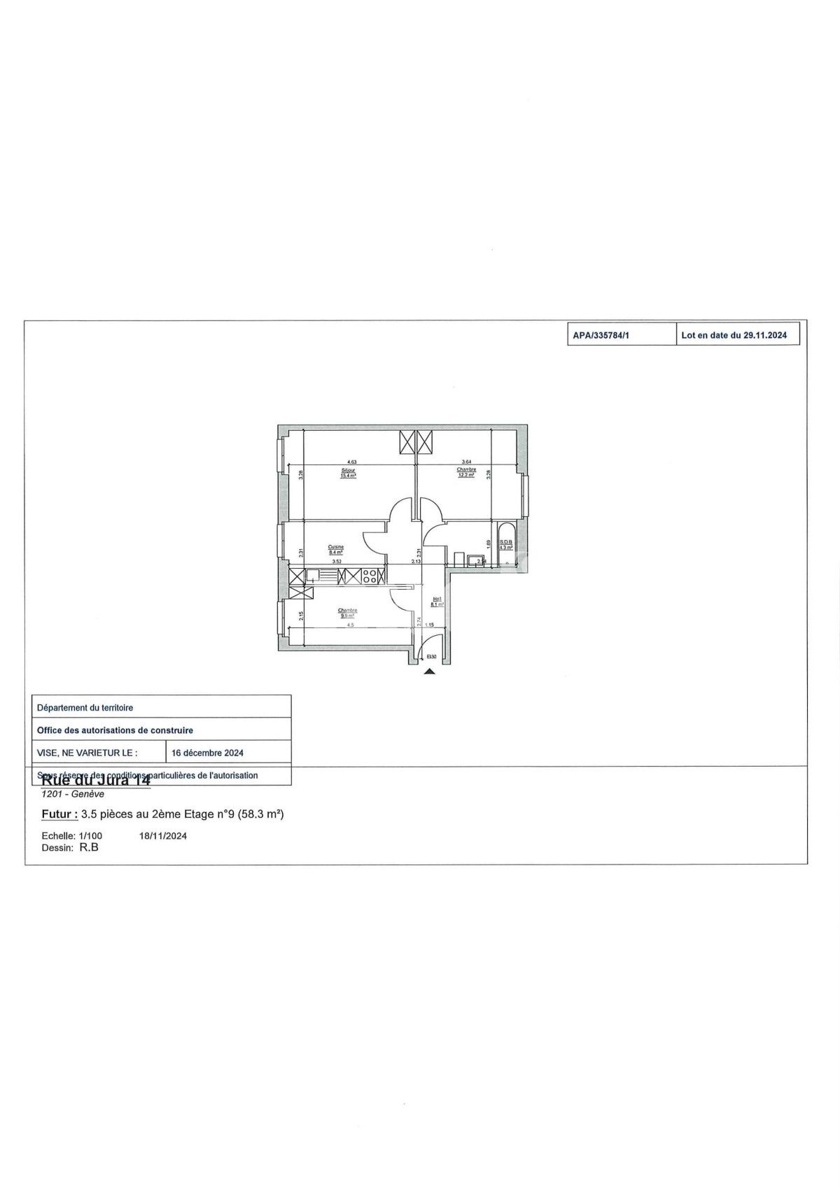 À louer : Appartement 3.5 Pieces Genève - Ref : 211622.2009 | Naef Immobilier