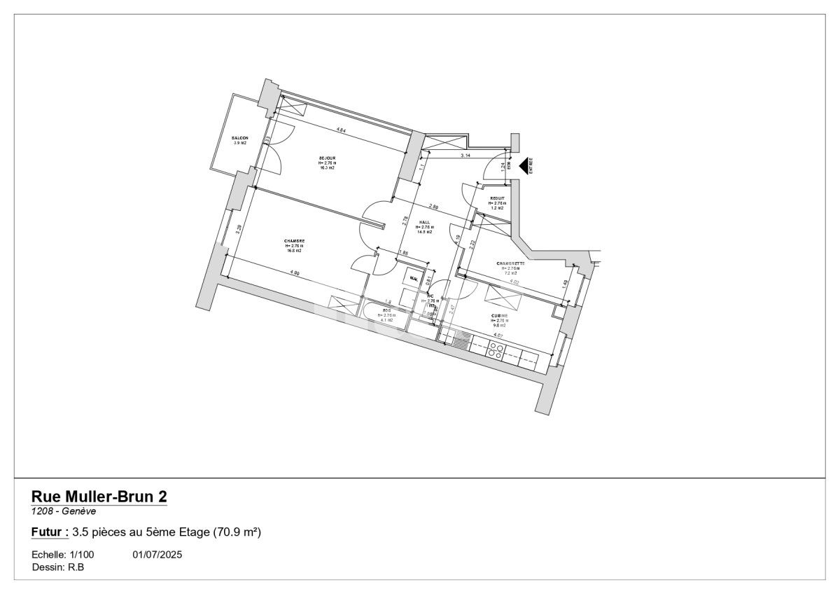 À louer : Appartement 3.5 Pieces Genève - Ref : 216852.5001 | Naef Immobilier
