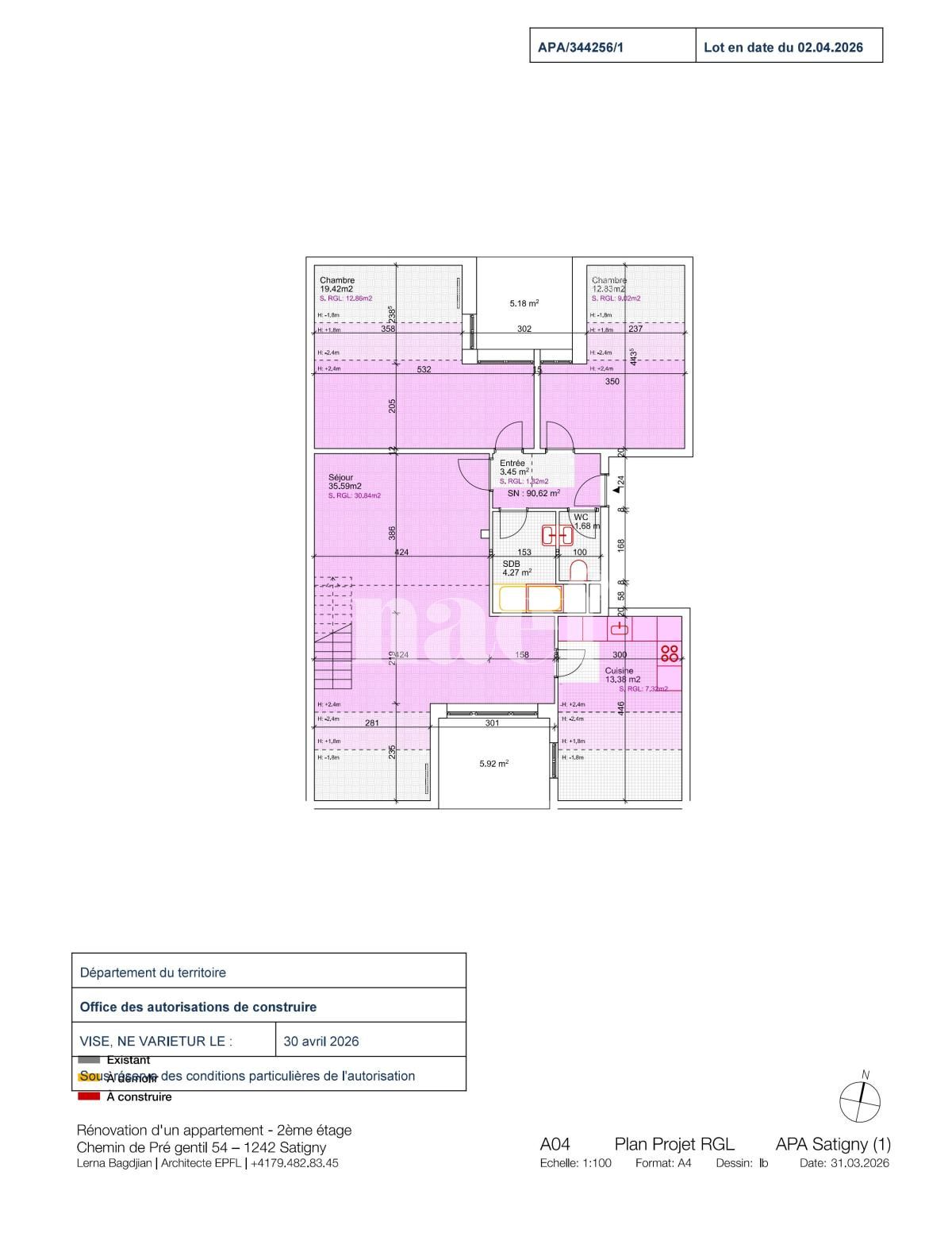 À louer : Appartement 3.5 Pieces Satigny - Ref : 219747.2001 | Naef Immobilier