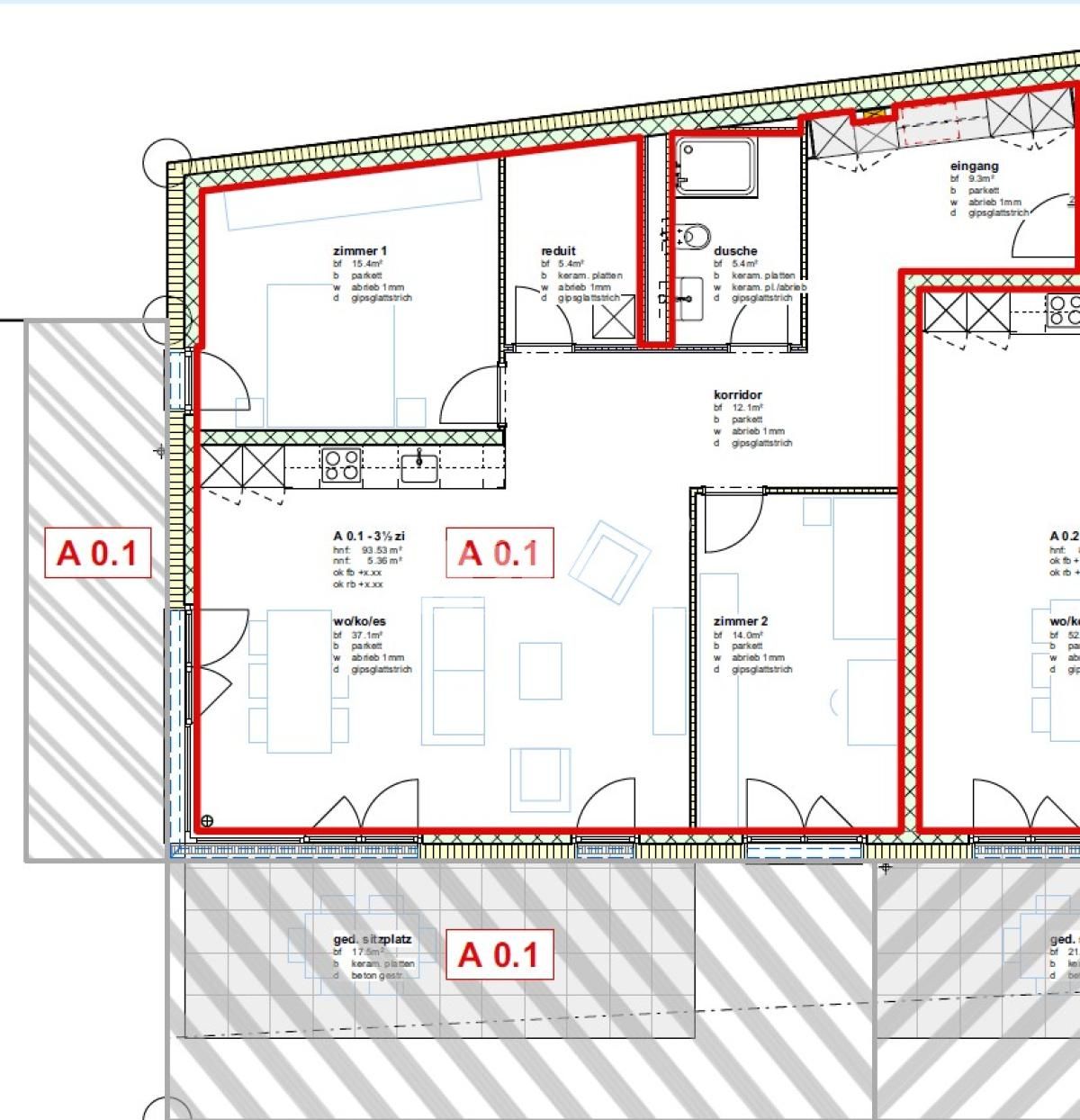 À louer : Appartement 3.5 Pieces Gampelen - Ref : 219790.1 | Naef Immobilier