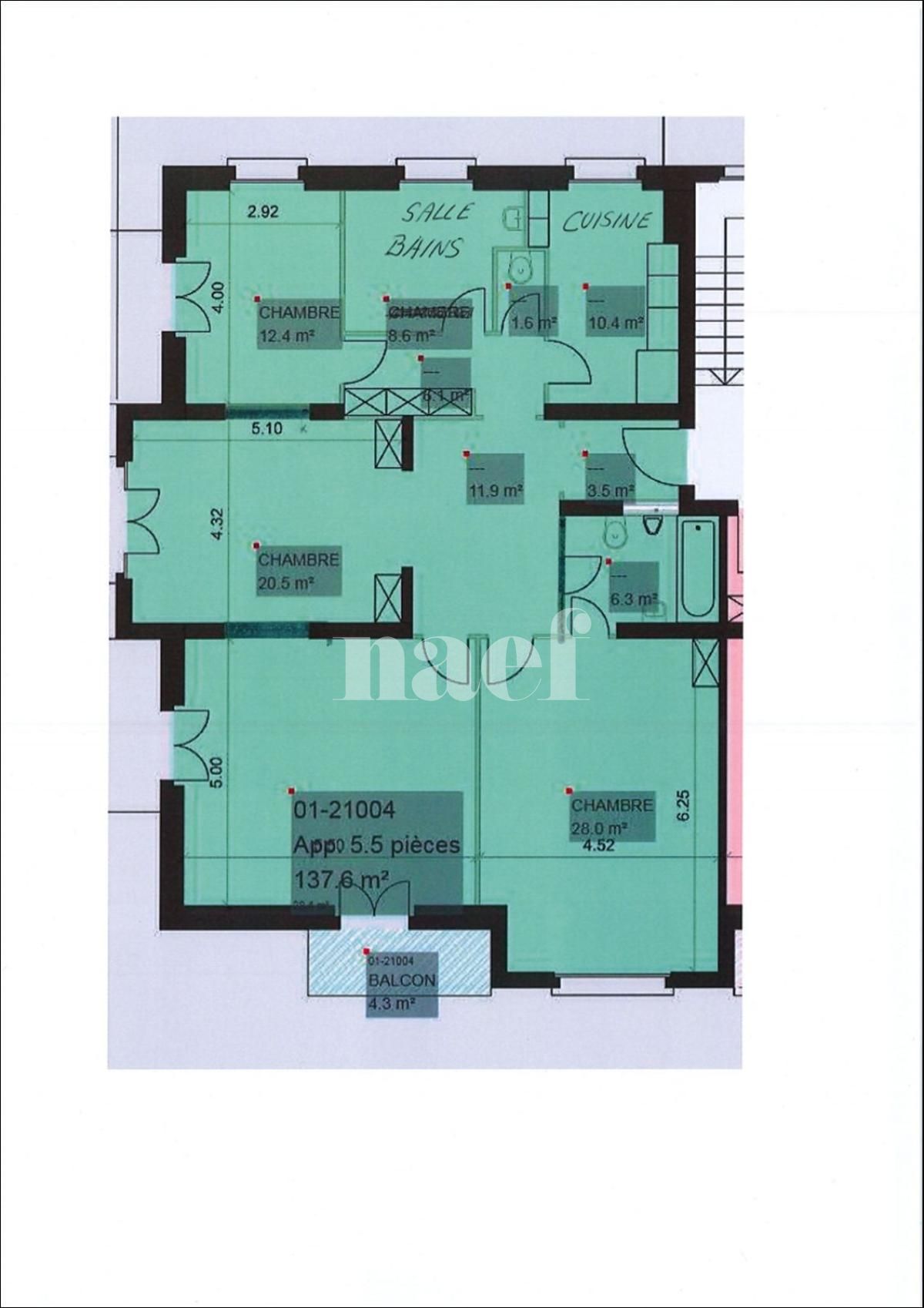 À louer : Appartement 4.5 Pieces Lausanne - Ref : 224213.1002 | Naef Immobilier