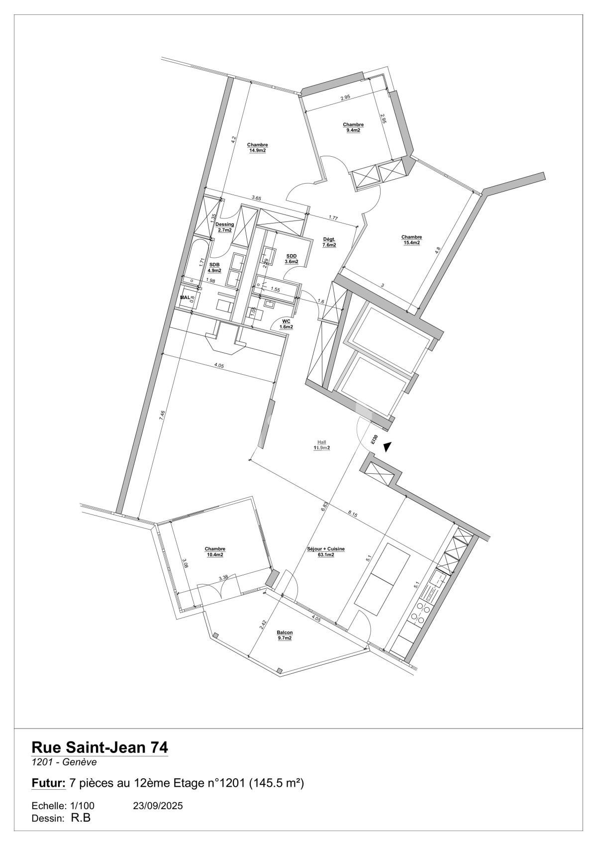 À louer : Appartement 6 Pieces Genève - Ref : 261042.12001 | Naef Immobilier