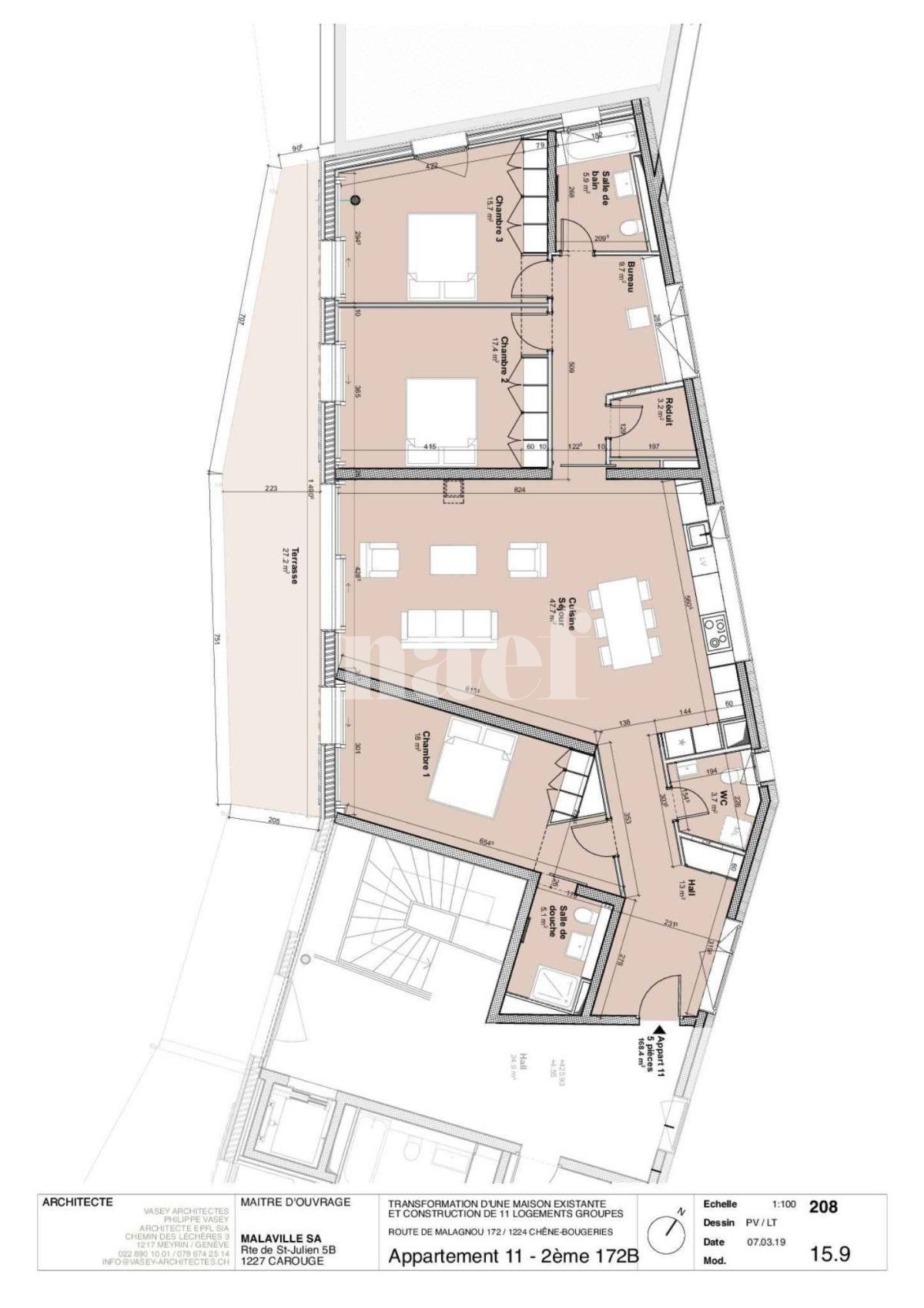 À louer : Appartement 5 Pieces Chêne-Bougeries - Ref : EC.35474 | Naef Immobilier