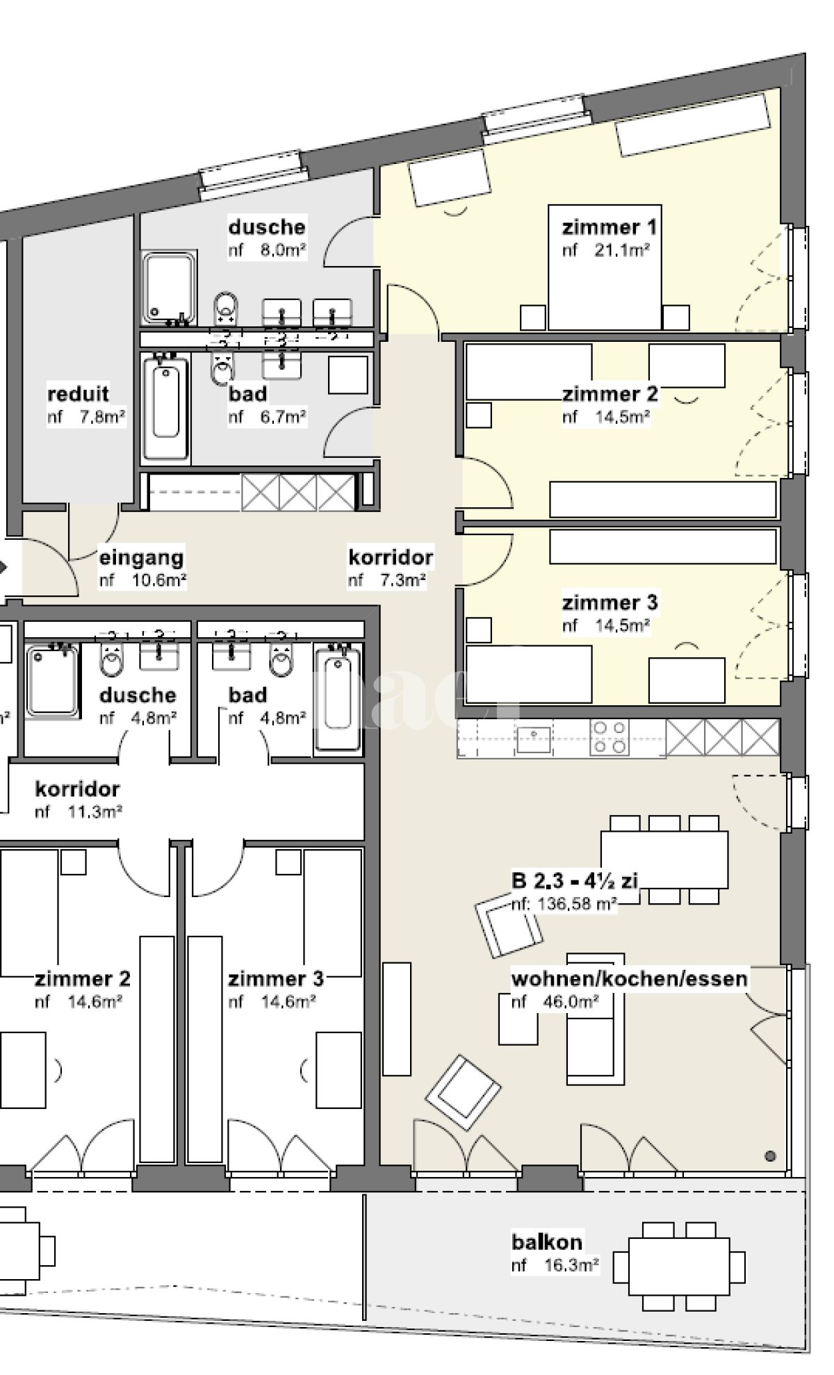 À louer : Appartement 4.5 Pieces Gampelen - Ref : EC.41271 | Naef Immobilier