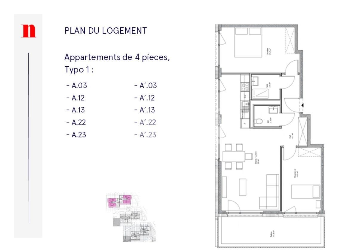À louer : Appartement 4 Pieces Satigny - Ref : EC.43056 | Naef Immobilier