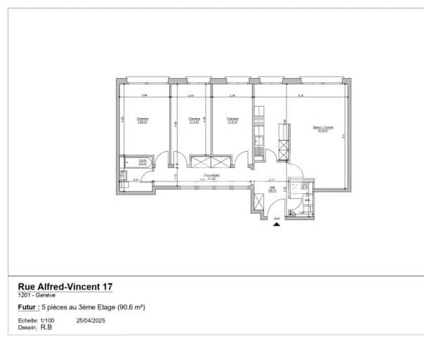 À louer : Appartement 5 Pieces Genève - Ref : 210060.3006 | Naef Immobilier