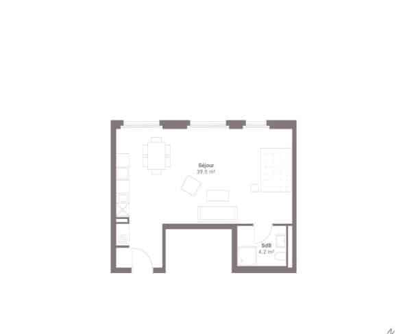 À louer : Appartement 1.5 Pieces Crissier - Ref : 224389.2005 | Naef Immobilier