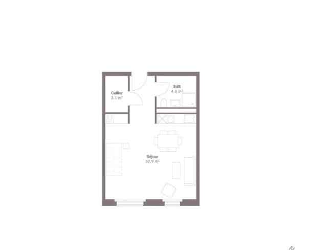À louer : Appartement 1.5 Pieces Crissier - Ref : 224389.4002 | Naef Immobilier