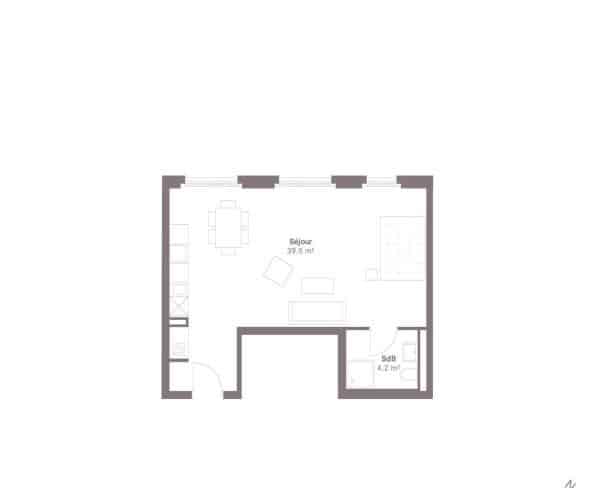 À louer : Appartement 1.5 Pieces Crissier - Ref : 224390.2005 | Naef Immobilier