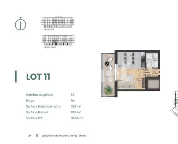 À louer : Appartement 1 Pieces Gland - Ref : EC.38766 | Naef Immobilier
