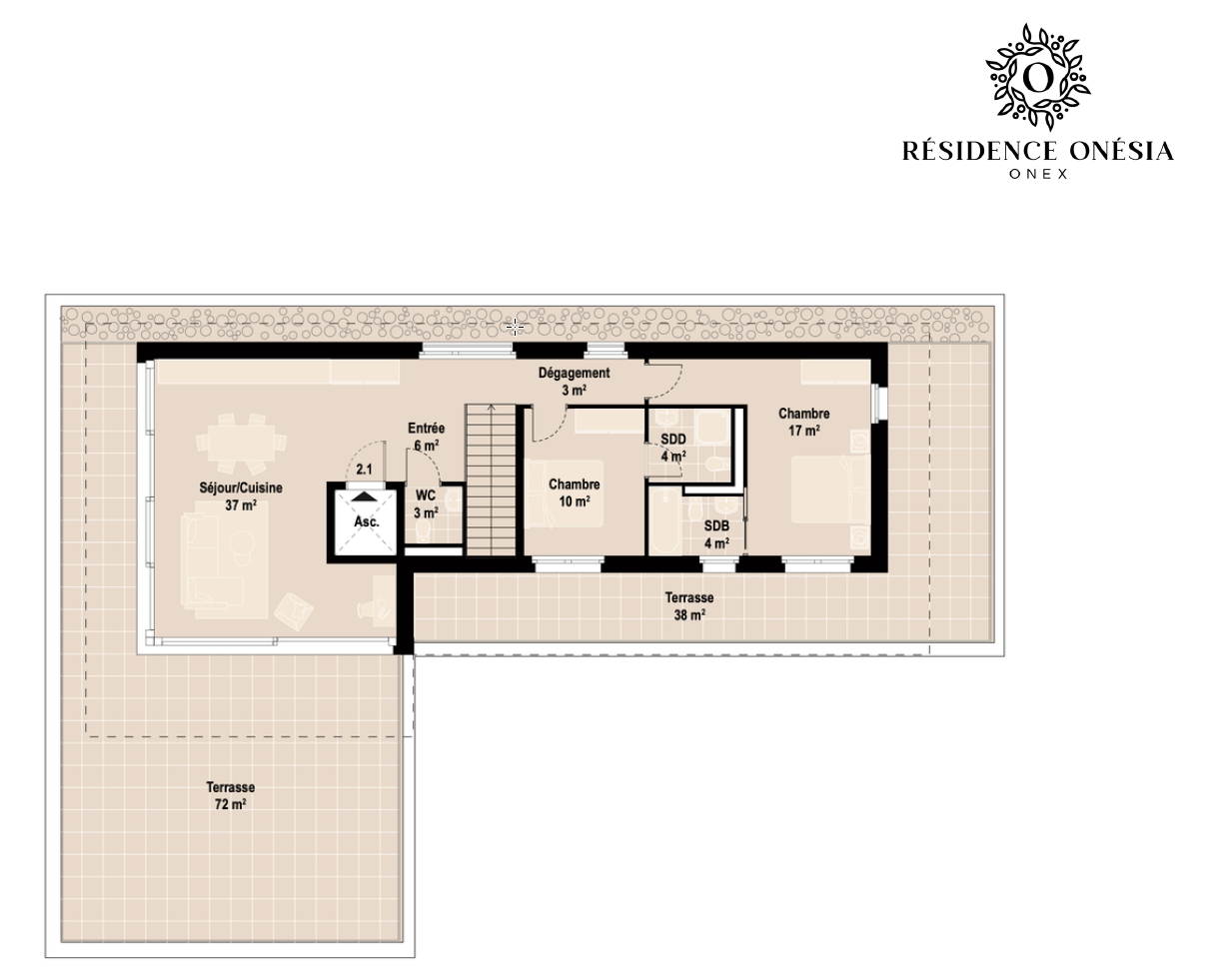 À vendre : Appartement 2 chambres Onex - Ref : 3203 | Naef Immobilier